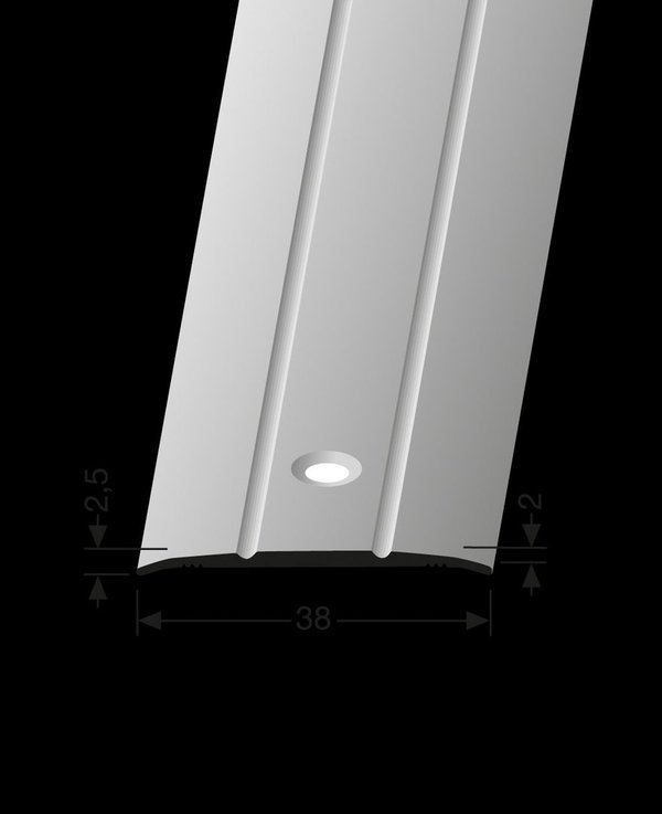 Corpet Küberit Übergangsprofil Aluminium 38 mm geschraubt - edelstahl - Länge 90 cm